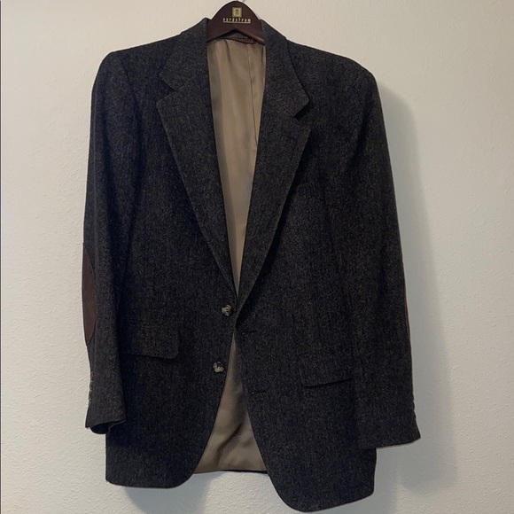 Official Nordstrom Tailored 37R Mens' 100% Camel Fabric Blazer (Dark Brown)
